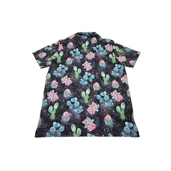 Sunday Swagger Cactus Floral Polo Shirt Men's Small Pattern AOP Performance Golf - Picture 7 of 10